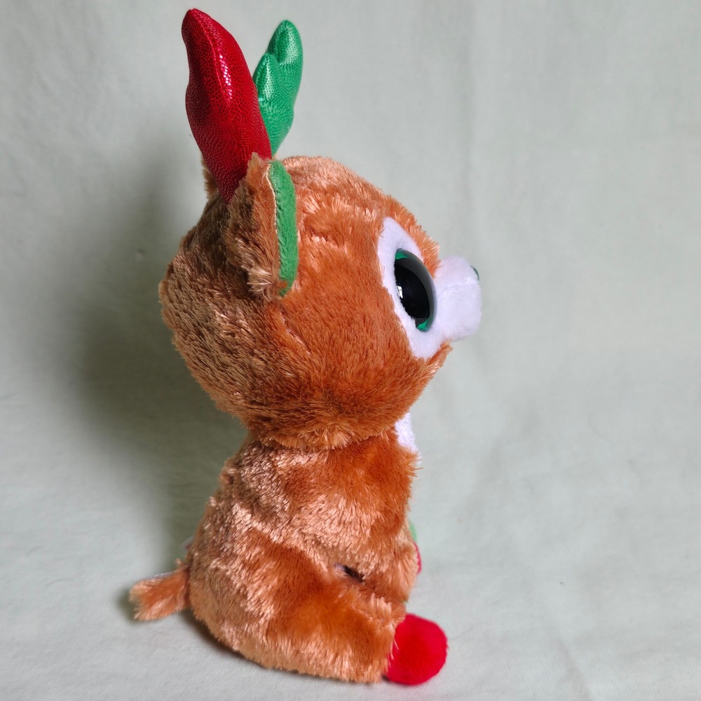 Ty Silk Beanie Baby Tinseltoes Reindeer‎ Plush Stuffed Animal - Picture 3 of 6